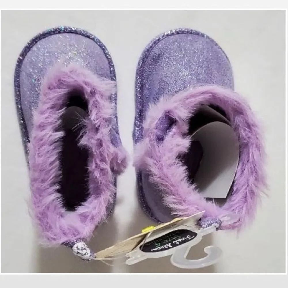 New Stepping Stones Boots Baby Purple Sparkle Boot Kid Shoe NWT